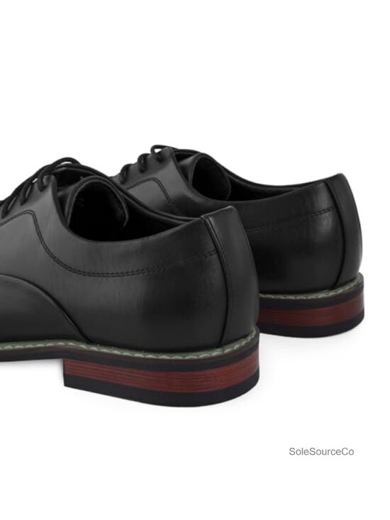 Men\'s Classic Cap Toe Oxfords Faux Leather Lace Up Dress Shoes Business Wedding